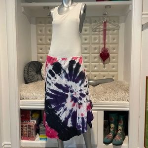 Tie Dye Cotton Skirt with side flange